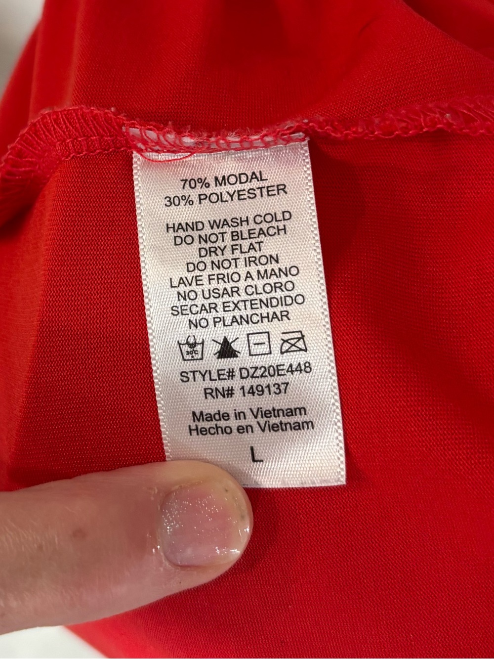 Source Unknown Salmon Red V-Back Spaghetti Strap Camisole Sz L - Picture 2 of 9